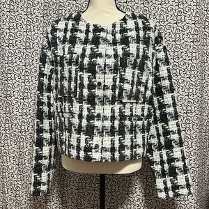 Dolce Cabo Black White Sequin Jacket Size Large